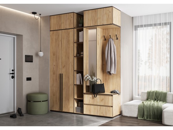 Норд Пенал открытый 300 Дуб Крафт Кромка Венге