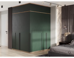 Норд Пенал угловой Изумрудный Кромка Изумруд, Дуб Крафт