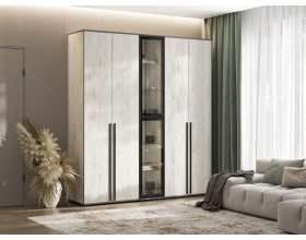 Норд Пенал-витрина 400 Дуб Крафт Белый