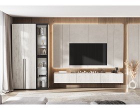 Норд Пенал-витрина 400 Дуб Крафт Белый