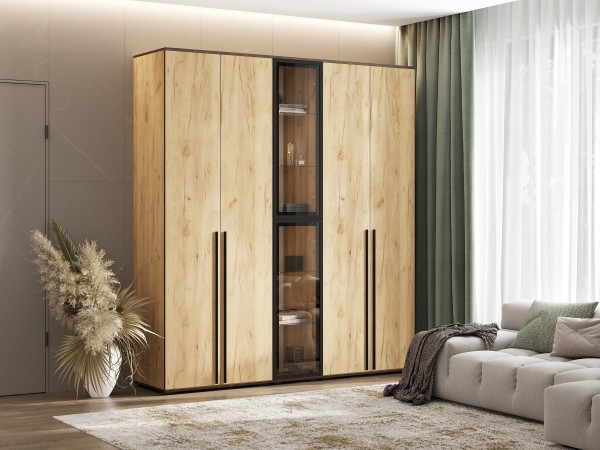 Норд Пенал-витрина 400 Дуб Крафт Кромка Венге