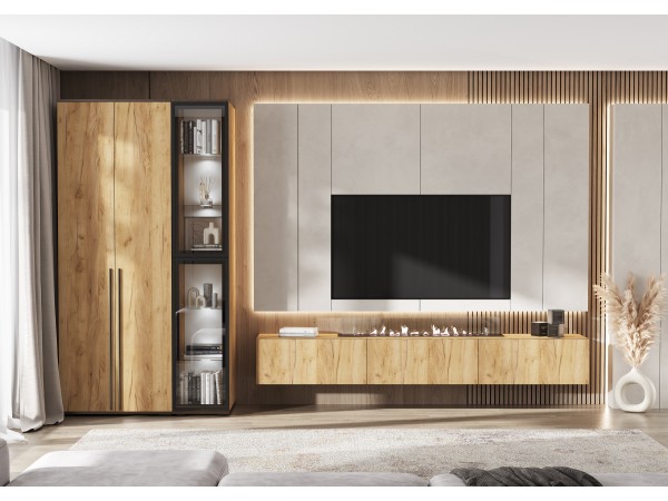 Норд Пенал-витрина 400 Дуб Крафт Кромка Венге