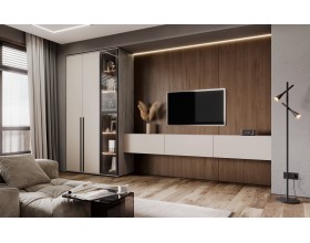 Норд Пенал-витрина 400 Дуб Крафт Серый