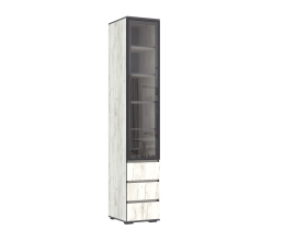 Норд Пенал-витрина 400 с ящиками Дуб Крафт Белый, Дуб Крафт Белый