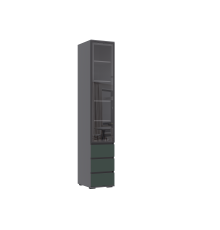 Норд Пенал-витрина 400 с ящиками Изумрудный Кромка Графит, Графит