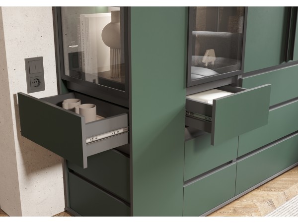 Норд Терминал-витрина с ящиками 300 Изумрудный Кромка Графит, Графит