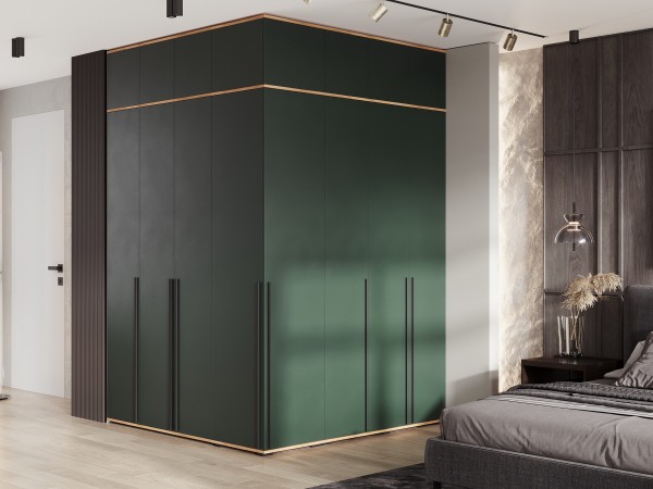 Норд Антресоль к шкафу 1200 Изумрудный Кромка Изумруд, Дуб Крафт Кромка Дуб Крафт