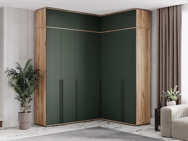 Норд Антресоль к шкафу 1200 Изумрудный Кромка Изумруд, Дуб Крафт Кромка Дуб Крафт