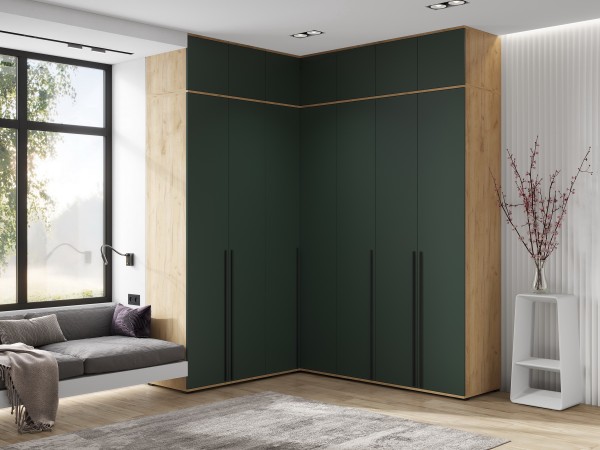 Норд Антресоль к шкафу 1200 Изумрудный Кромка Изумруд, Дуб Крафт Кромка Дуб Крафт