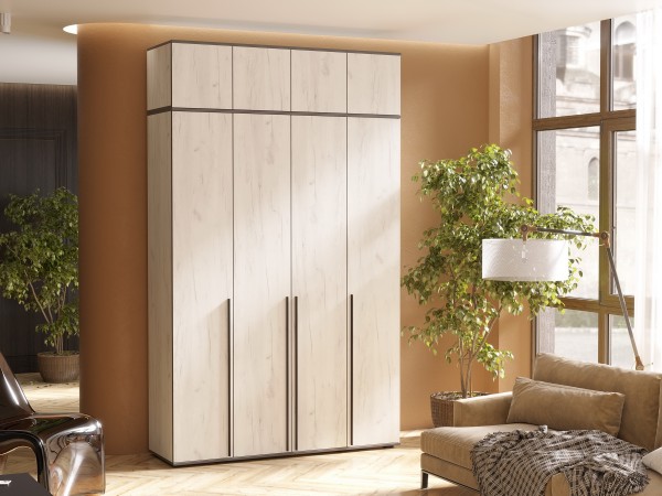 Норд Антресоль к шкафу 1600 Дуб Крафт Белый