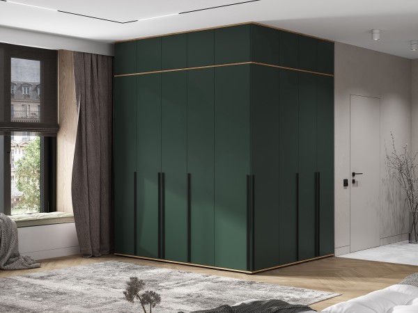 Норд Антресоль к шкафу 1600 Изумрудный Кромка Изумруд, Дуб Крафт Кромка Дуб Крафт