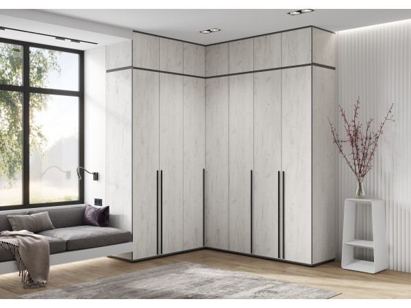 Норд Антресоль шкафу угловому Дуб Крафт Белый