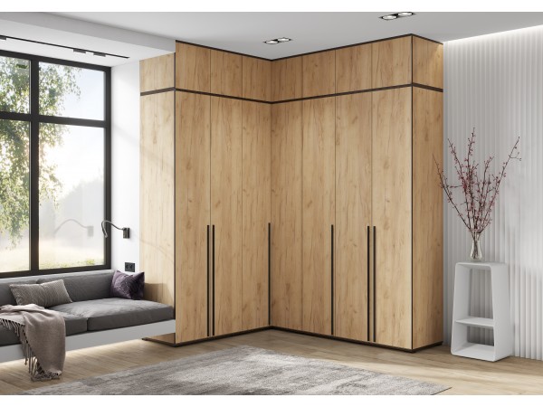 Норд Антресоль шкафу угловому Дуб Крафт Кромка Венге