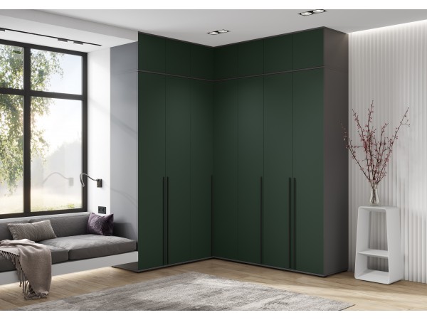Норд Антресоль шкафу угловому Изумрудный Кромка Графит, Графит