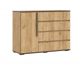 Норд Комод 1 дверь 4 ящика 1200 Дуб Крафт, Дуб Крафт Кромка Венге