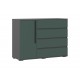 Норд Комод 1 дверь 4 ящика 1200 Изумрудный Кромка Графит, Графит