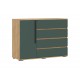 Норд Комод 1 дверь 4 ящика 1200 Изумрудный Кромка Изумруд, Дуб Крафт
