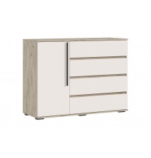 Норд Комод 1 дверь 4 ящика 1200 Кашемир, Дуб Крафт Серый