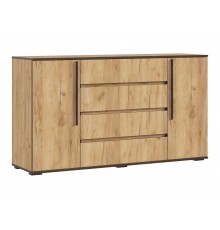 Норд Комод 2 двери 4 ящика 1600 Дуб Крафт, Дуб Крафт Кромка Венге