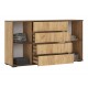 Норд Комод 2 двери 4 ящика 1600 Дуб Крафт, Дуб Крафт Кромка Венге