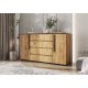 Норд Комод 2 двери 4 ящика 1600 Дуб Крафт, Дуб Крафт Кромка Венге