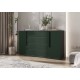 Норд Комод 2 двери 4 ящика 1600 Изумрудный Кромка Графит, Графит
