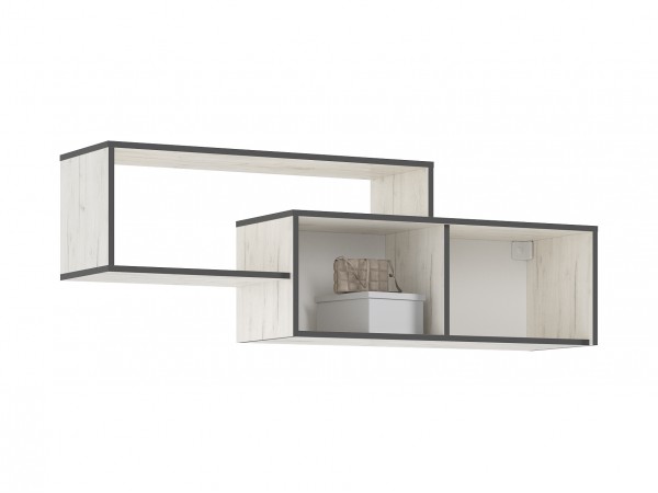 Норд Полка 2-ярусная Дуб Крафт Белый, Дуб Крафт Белый