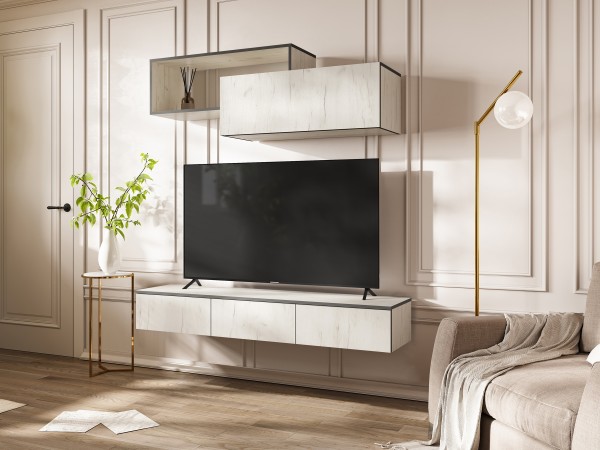 Норд Полка 2-ярусная Дуб Крафт Белый, Дуб Крафт Белый