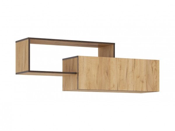 Норд Полка 2-ярусная Дуб Крафт, Дуб Крафт Кромка Венге