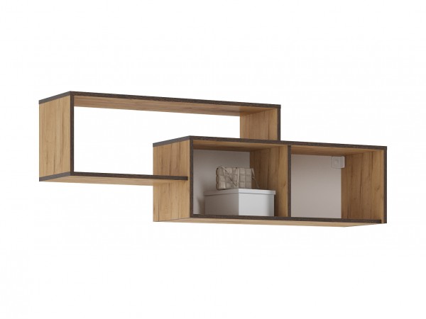 Норд Полка 2-ярусная Дуб Крафт, Дуб Крафт Кромка Венге