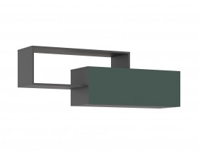 Норд Полка 2-ярусная Изумрудный Кромка Графит, Графит