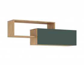 Норд Полка 2-ярусная Изумрудный Кромка Изумруд, Дуб Крафт