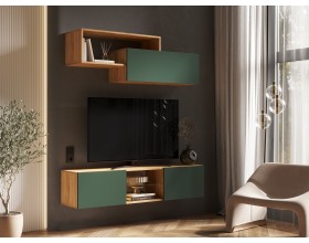 Норд Полка 2-ярусная Изумрудный Кромка Изумруд, Дуб Крафт