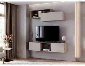 Норд Полка 2-ярусная Кашемир, Дуб Крафт Серый