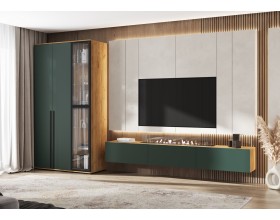 Норд Тумба навесная 800 Изумрудный Кромка Изумруд, Дуб Крафт