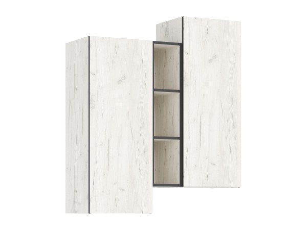 Норд Шкаф подвесной комбинированный Дуб Крафт Белый, Дуб Крафт Белый