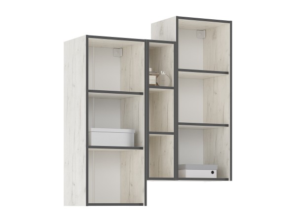 Норд Шкаф подвесной комбинированный Дуб Крафт Белый, Дуб Крафт Белый