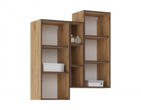 Норд Шкаф подвесной комбинированный Дуб Крафт, Дуб Крафт Кромка Венге