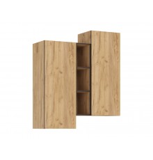 Норд Шкаф подвесной комбинированный Дуб Крафт, Дуб Крафт Кромка Венге