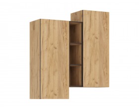 Норд Шкаф подвесной комбинированный Дуб Крафт, Дуб Крафт Кромка Венге