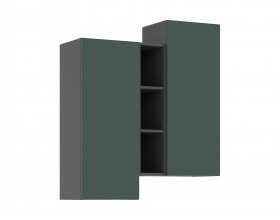 Норд Шкаф подвесной комбинированный Изумрудный Кромка Графит, Графит