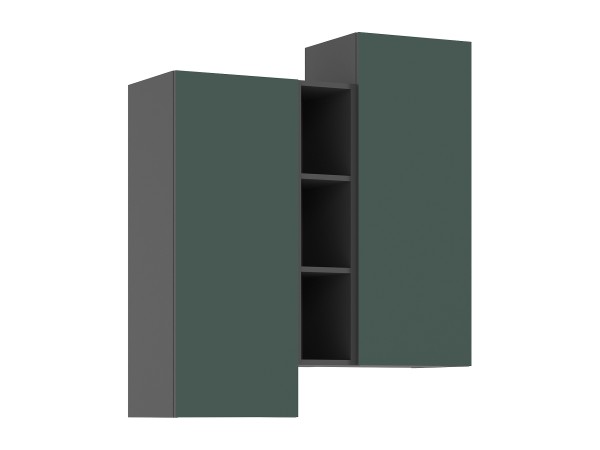 Норд Шкаф подвесной комбинированный Изумрудный Кромка Графит, Графит