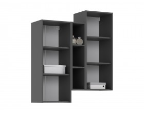 Норд Шкаф подвесной комбинированный Изумрудный Кромка Графит, Графит