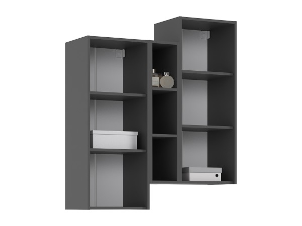 Норд Шкаф подвесной комбинированный Изумрудный Кромка Графит, Графит