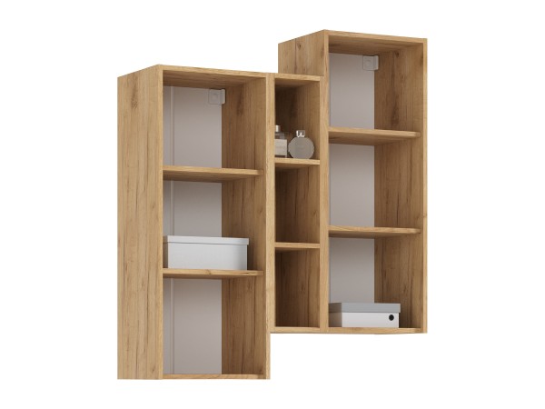 Норд Шкаф подвесной комбинированный Изумрудный Кромка Изумруд, Дуб Крафт