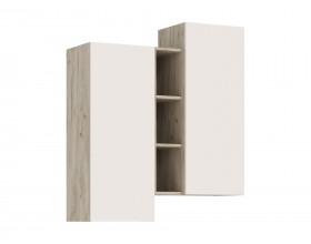 Норд Шкаф подвесной комбинированный Кашемир, Дуб Крафт Серый