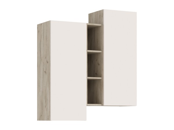 Норд Шкаф подвесной комбинированный Кашемир, Дуб Крафт Серый