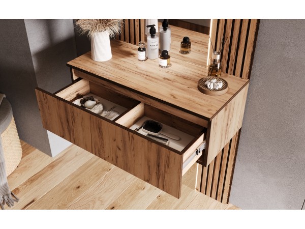 Норд Тумба с зеркалом Дуб Крафт Кромка Венге