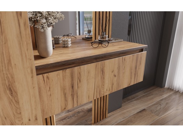 Норд Тумба с зеркалом Дуб Крафт Кромка Венге