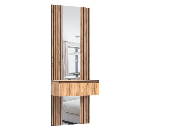 Норд Тумба с зеркалом Дуб Крафт Кромка Венге